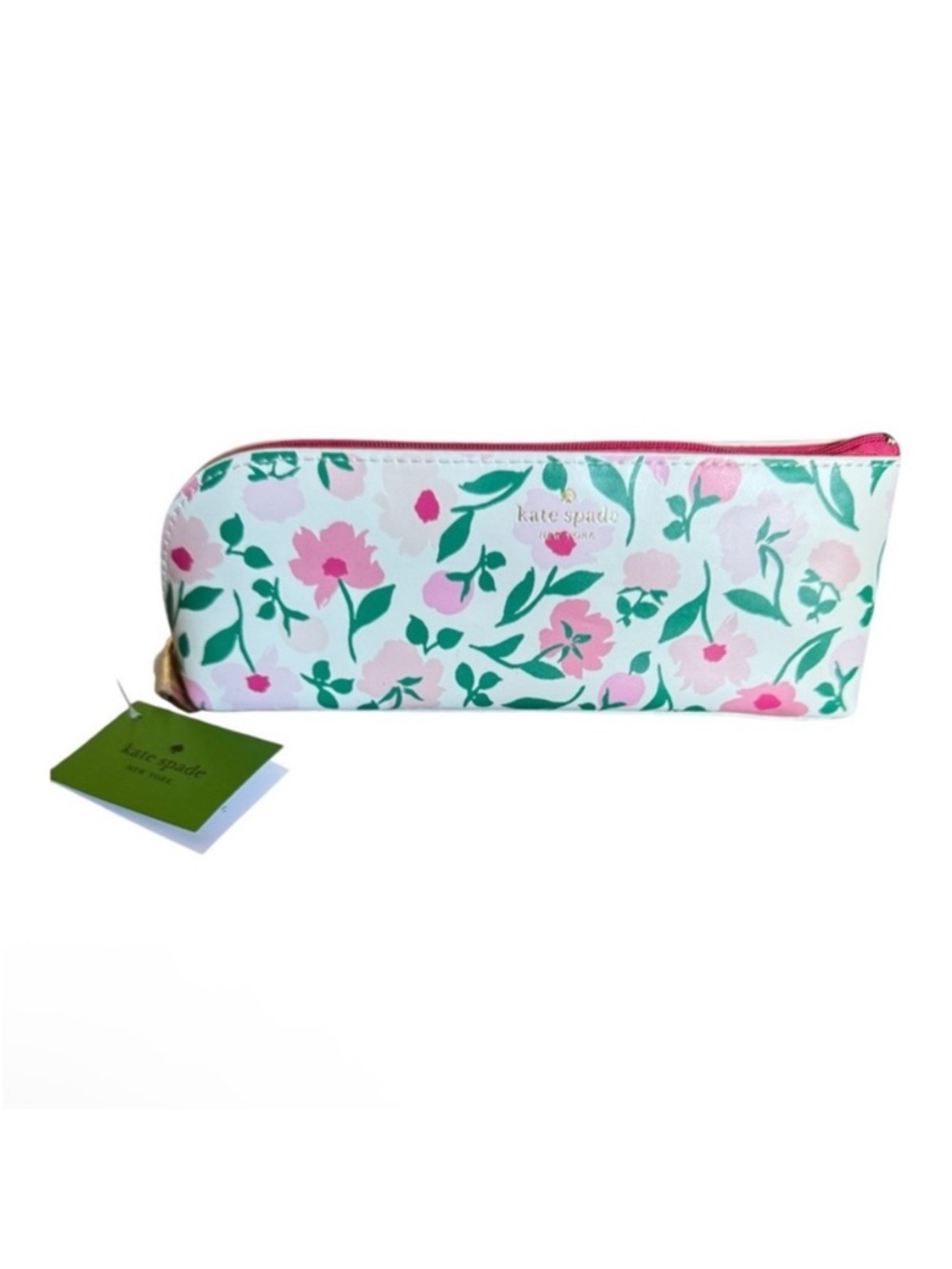 Kate Spade Floral Green and Pink Pencil Bag